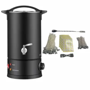 10L Candle Wax Heater Black with Tap & Accessories | Large Candle Wax Melter Pot