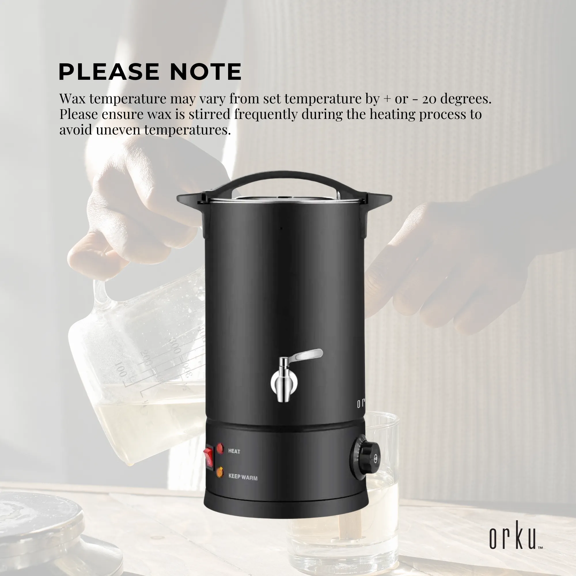 10L Candle Wax Heater Black with Tap & Accessories | Large Candle Wax Melter Pot