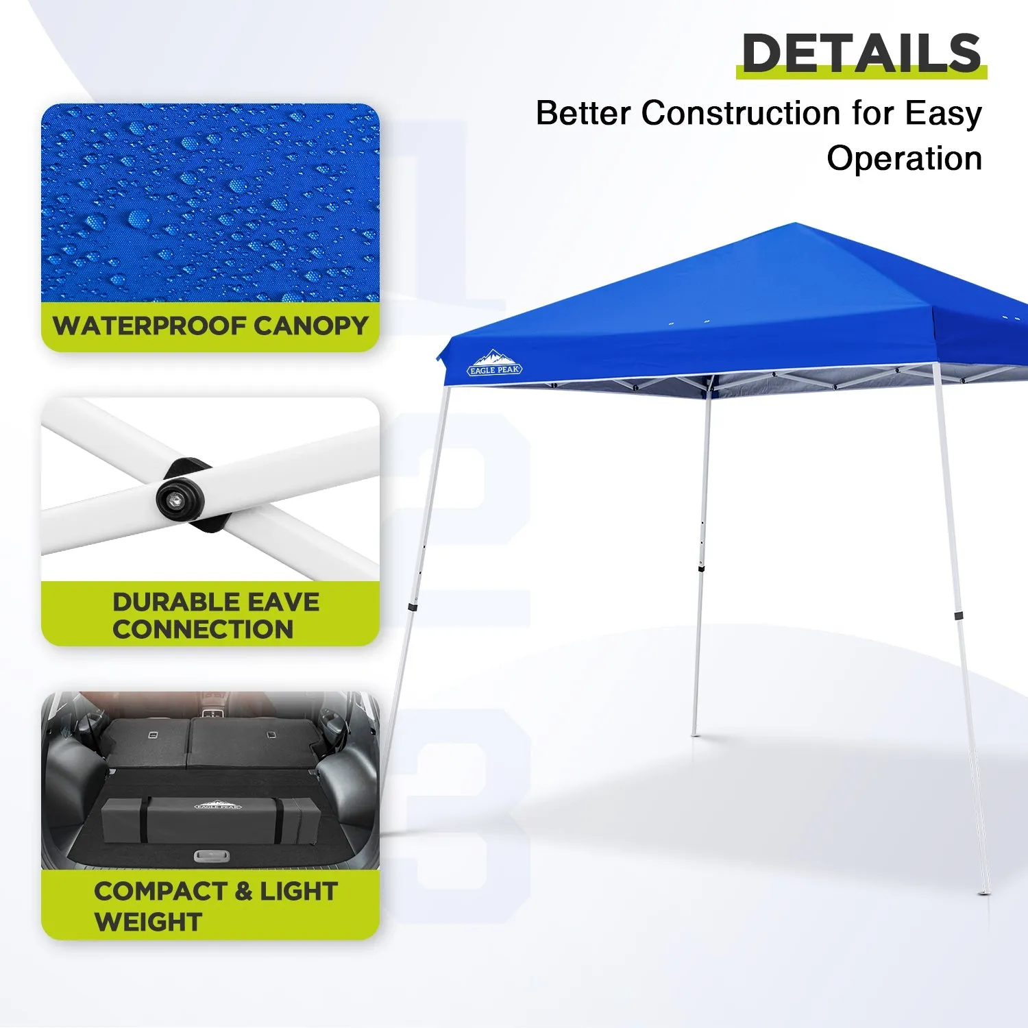 11x11 Slant Leg Pop-up Canopy Tent, 11x11 Base, 9x9 Top