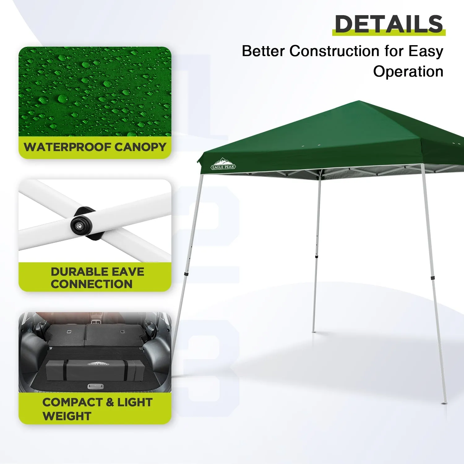 11x11 Slant Leg Pop-up Canopy Tent, 11x11 Base, 9x9 Top