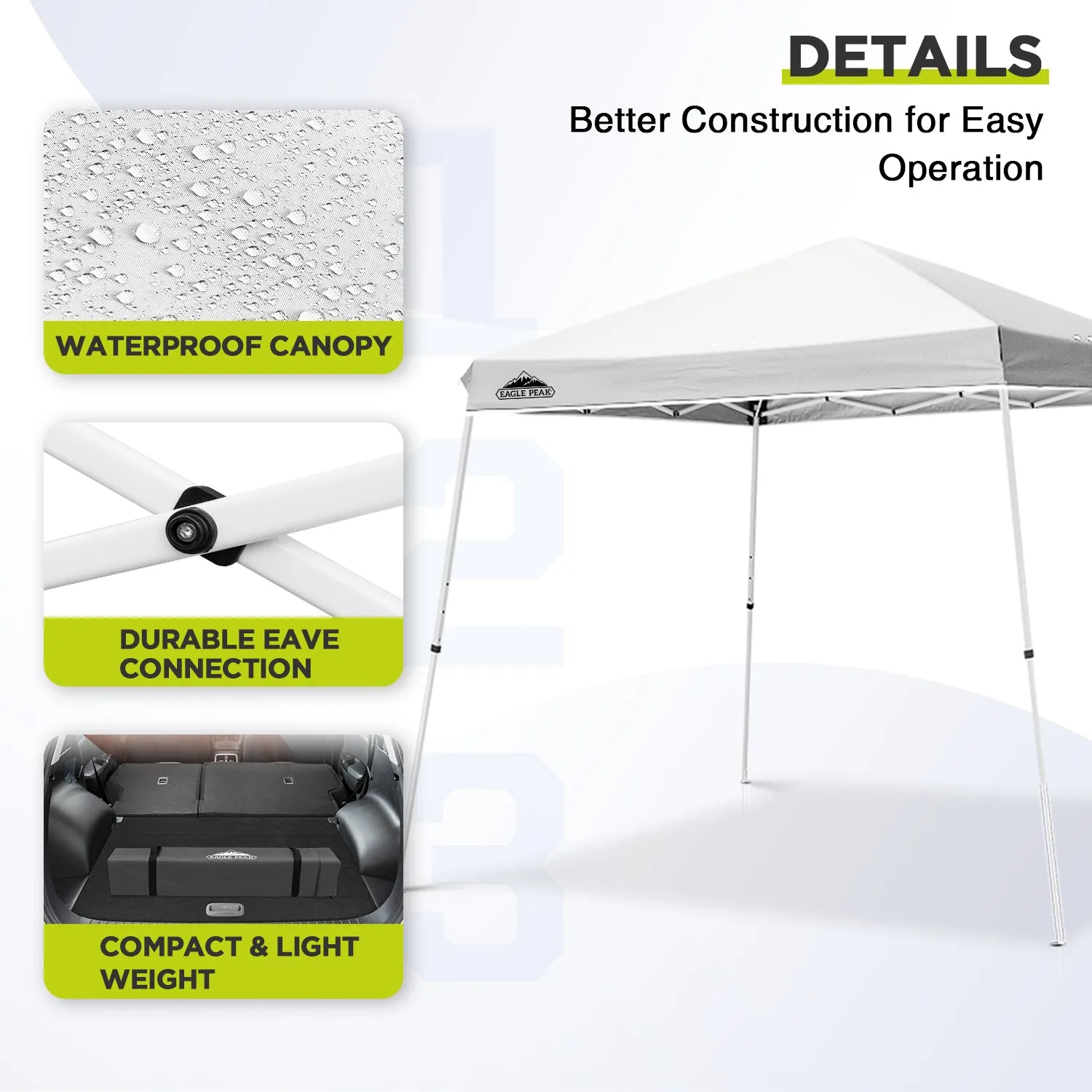 11x11 Slant Leg Pop-up Canopy Tent, 11x11 Base, 9x9 Top