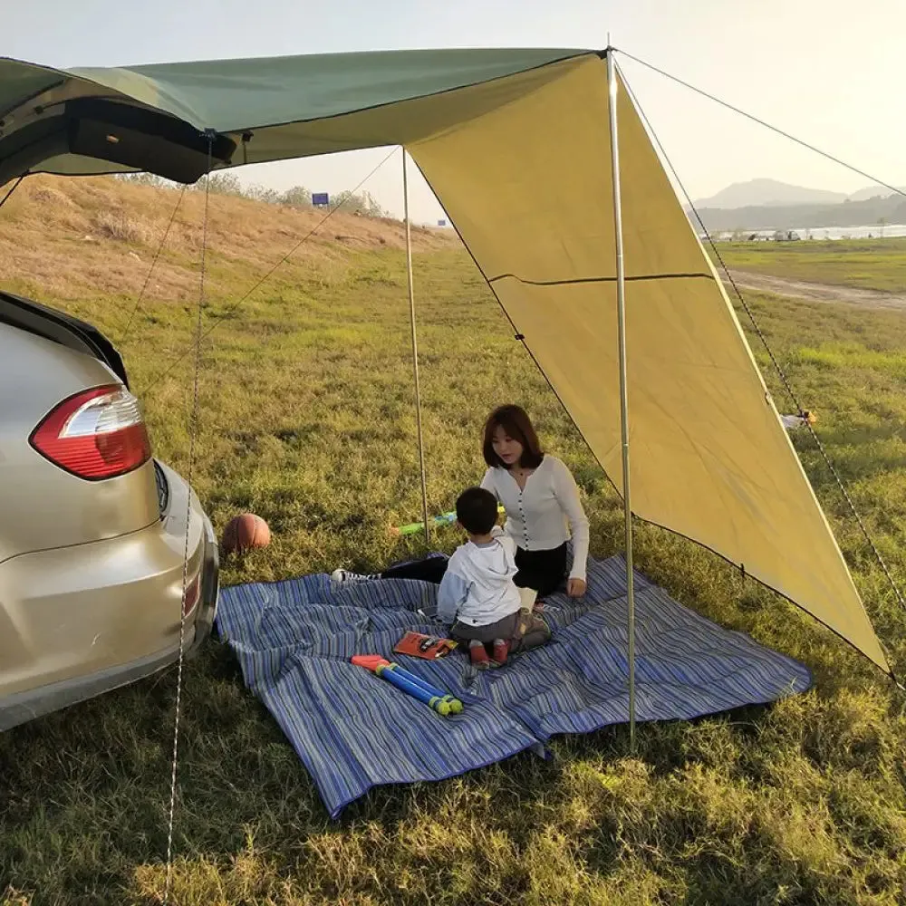 210d Oxford Car Rear Canopy Waterproof Sunshade Side Car Roof Top Tent Awning Portable Automobile Rooftop Sun Proof Canopy