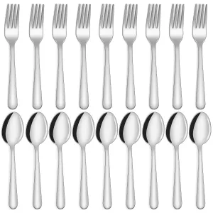 24-piece Forks and Spoons Silverware Set, Unokit Food Grade Stainless Steel Flatware Cutlery Set for Home, Kitchen and Restaurant, 12 Dinner Forks and 12 Dinner Spoons, Mirror Polished&Dishwasher Safe