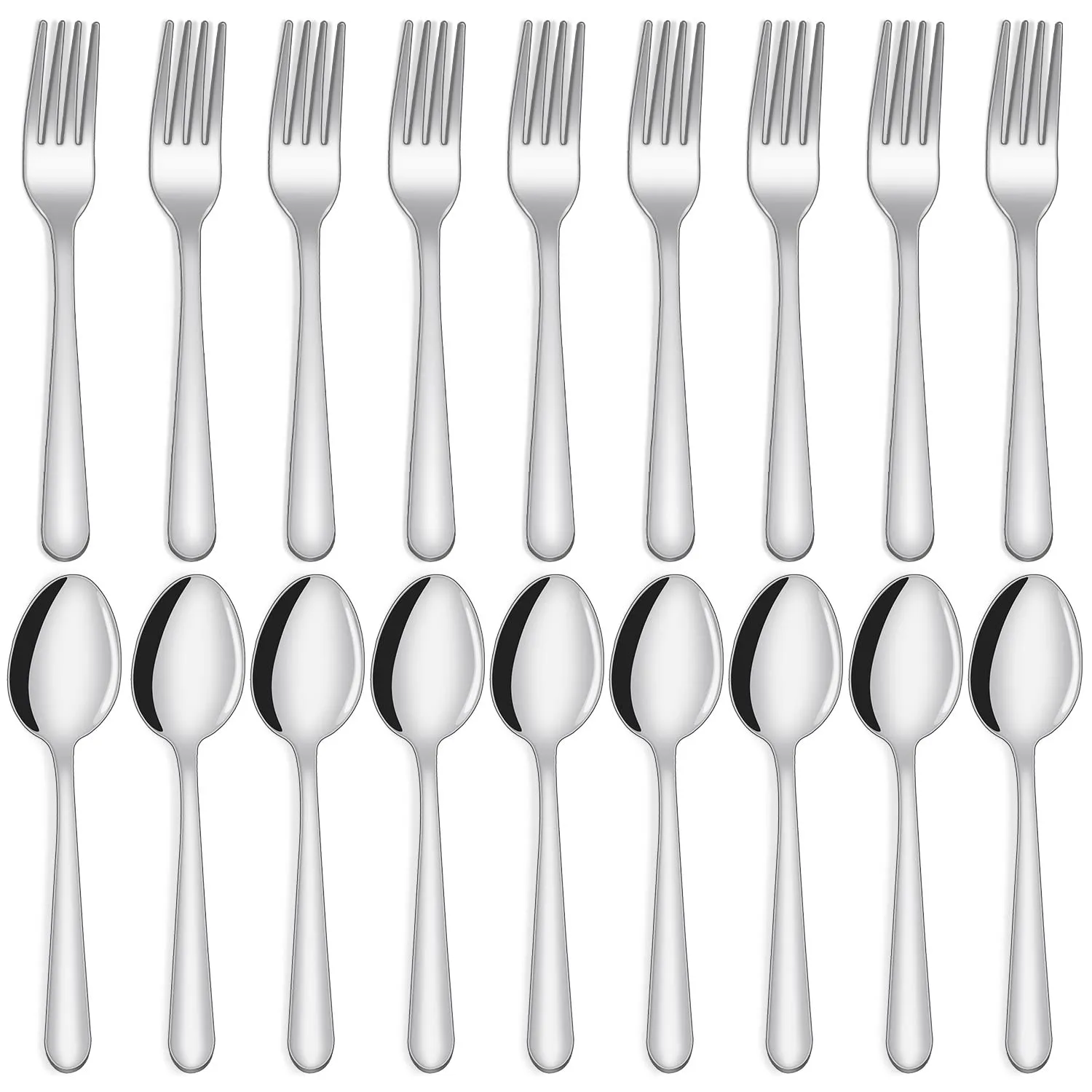 24-piece Forks and Spoons Silverware Set, Unokit Food Grade Stainless Steel Flatware Cutlery Set for Home, Kitchen and Restaurant, 12 Dinner Forks and 12 Dinner Spoons, Mirror Polished&Dishwasher Safe