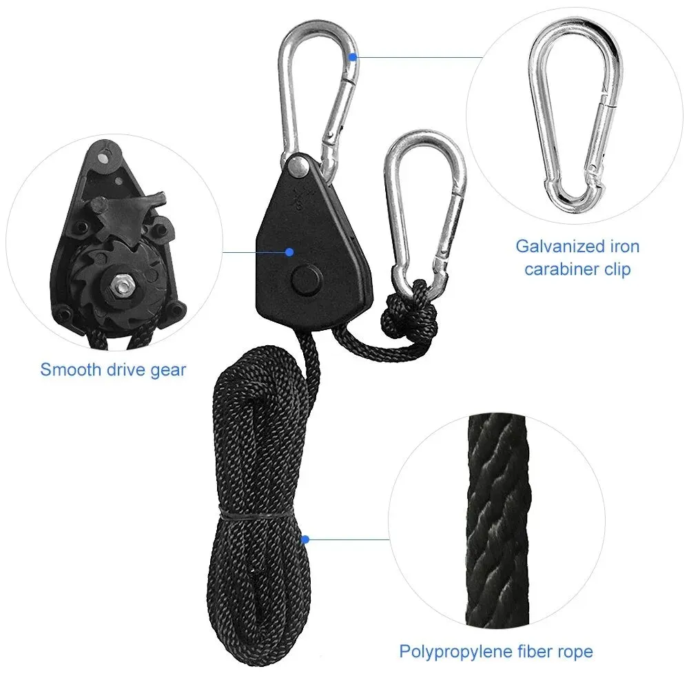2pcs Adjustable Reinforced Hangers Hanging Ratchet for Tent Grow Plant