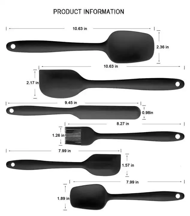 6-Piece Silicone Kitchen Utensil Set | Heat-Resistant Baking Tools with Spatulas, Spoon, and Brush (Red) (2 Set/12PCS)