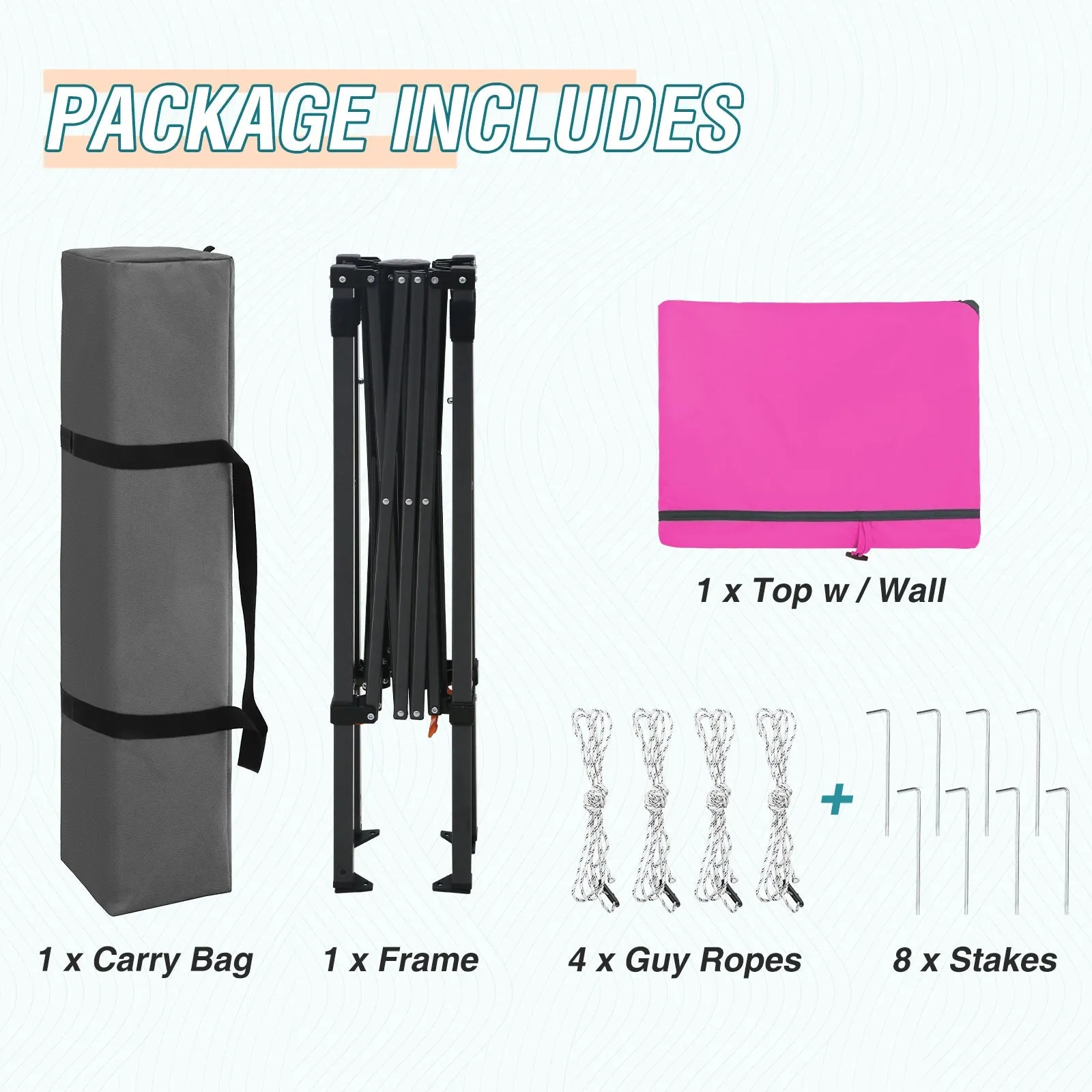 6x4 ft Instant Pop Up Canopy with Adjustable Sun Wall