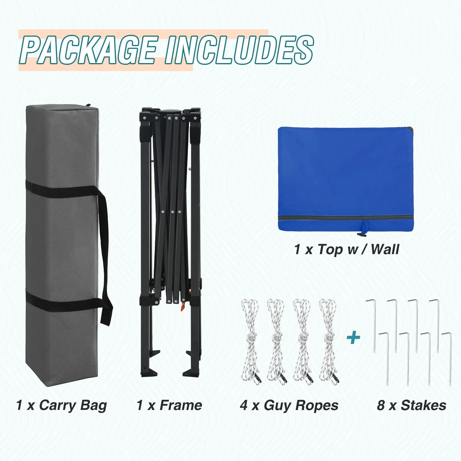 6x4 ft Instant Pop Up Canopy with Adjustable Sun Wall