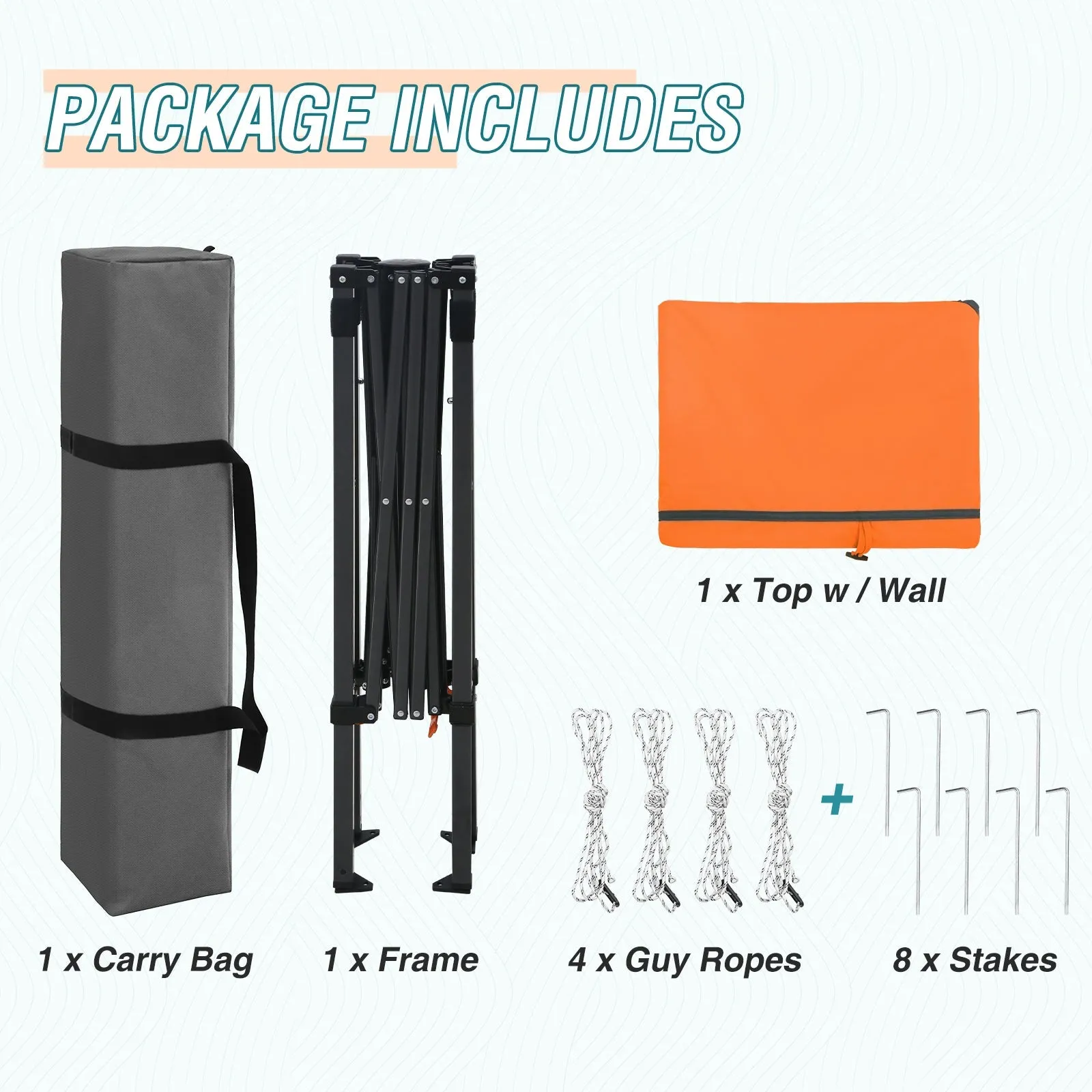 6x4 ft Instant Pop Up Canopy with Adjustable Sun Wall