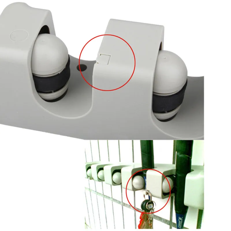 ABS Kitchen Wall Mounted Hanger 5 Position Kitchen Storage Mop Brush Broom Organizer Holder Tool