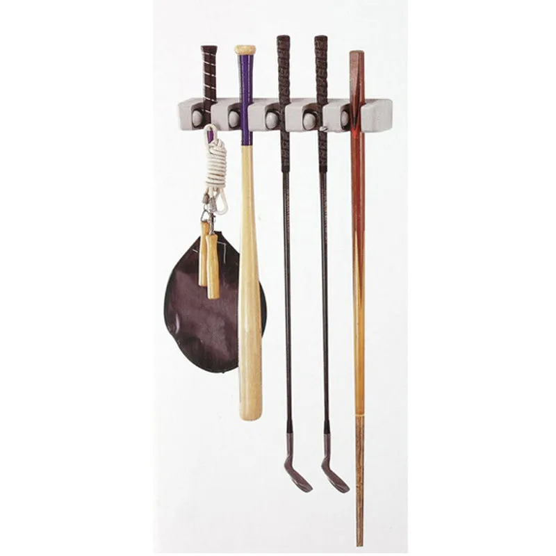 ABS Kitchen Wall Mounted Hanger 5 Position Kitchen Storage Mop Brush Broom Organizer Holder Tool