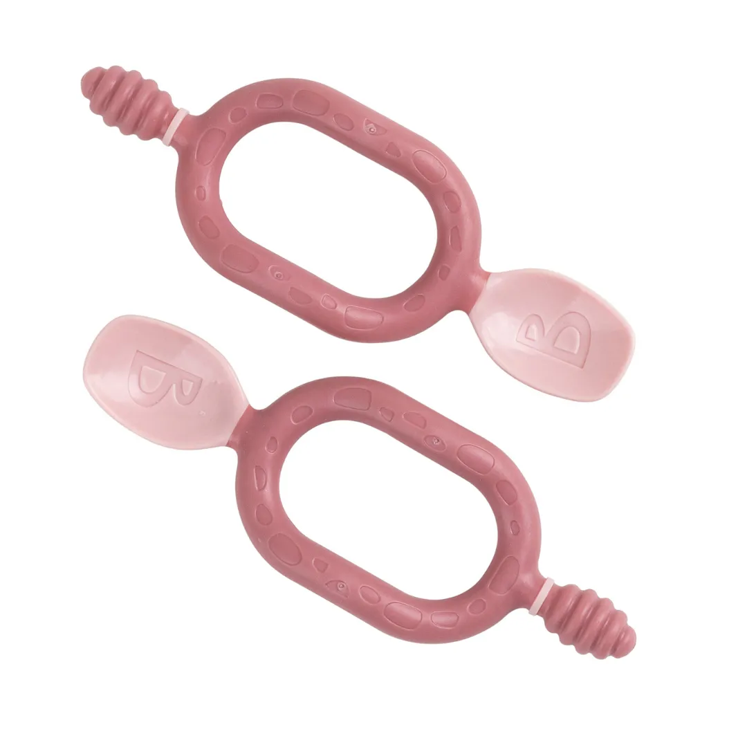 Bibado Dippit Multi stage Baby Weaning Spoon and Dipper Blush - Pack of 2