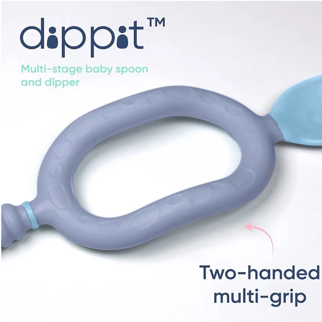 Bibado Dippit Multi stage Baby Weaning Spoon and Dipper Blush - Pack of 2