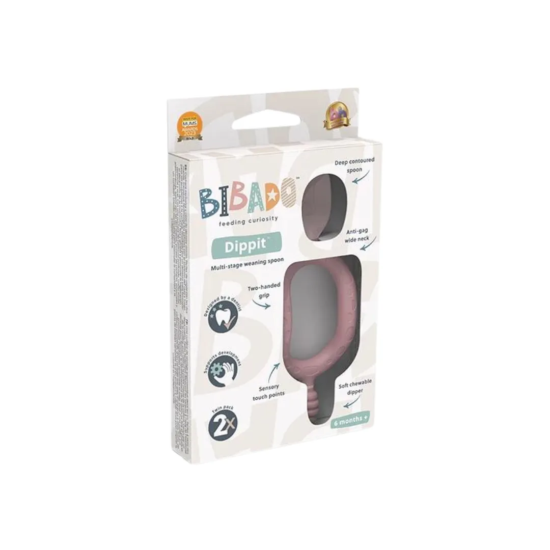Bibado Dippit Multi stage Baby Weaning Spoon and Dipper Blush - Pack of 2