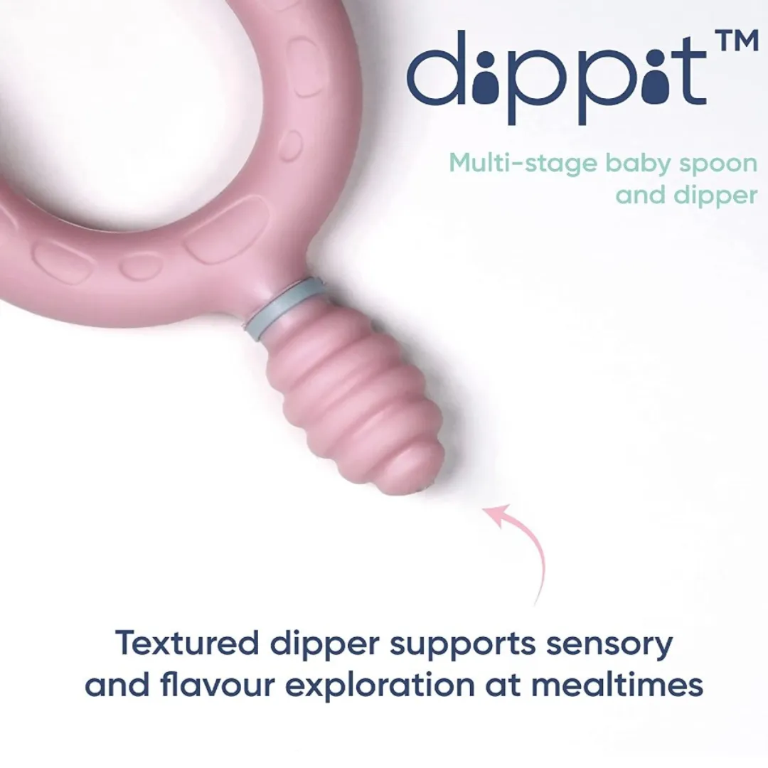 Bibado Dippit Multi stage Baby Weaning Spoon and Dipper Blush - Pack of 2