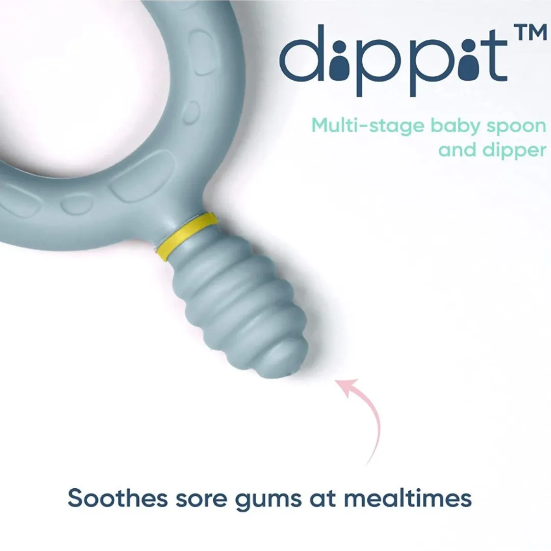 Bibado Dippit Multi stage Baby Weaning Spoon and Dipper Blush - Pack of 2