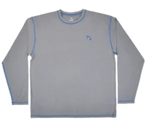 DryFins Gray Long Sleeve Rash Guard | Adult Size Swim Shirt