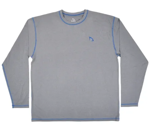 DryFins Gray Long Sleeve Rash Guard | Adult Size Swim Shirt