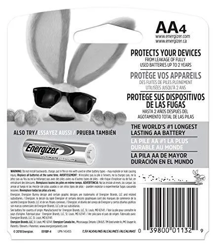 Energizer AA Max Alkaline Batteries 4 pack