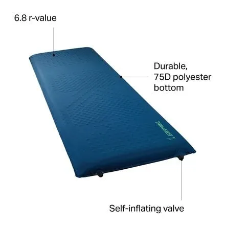 Luxury Therm-a-Rest Map Sleeping Pad in Poseidon Blue