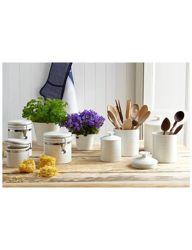 Portmeirion Sophie Conran White Porcelain Large Oval Utensil Jar