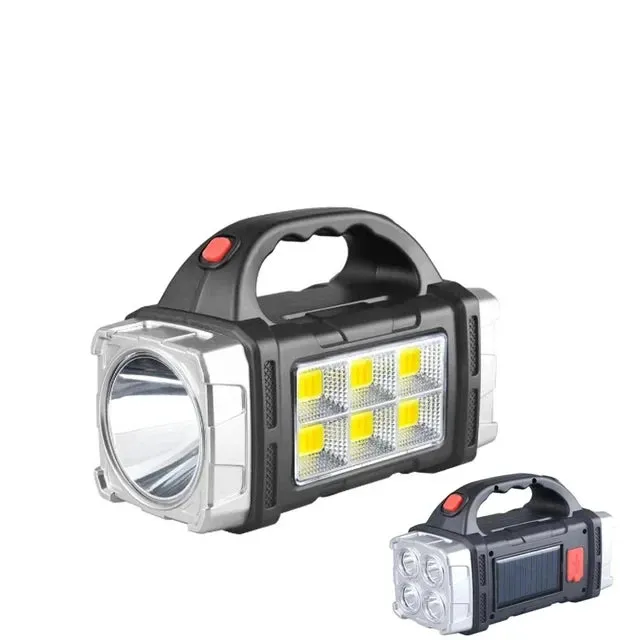 Super lanterna portatil usb recarregavel Portable Powerful USB Rechargeable Flashlight Solar LED Light With COB Work Light 4 Gear Charge Mobile Phone Camping Lamp