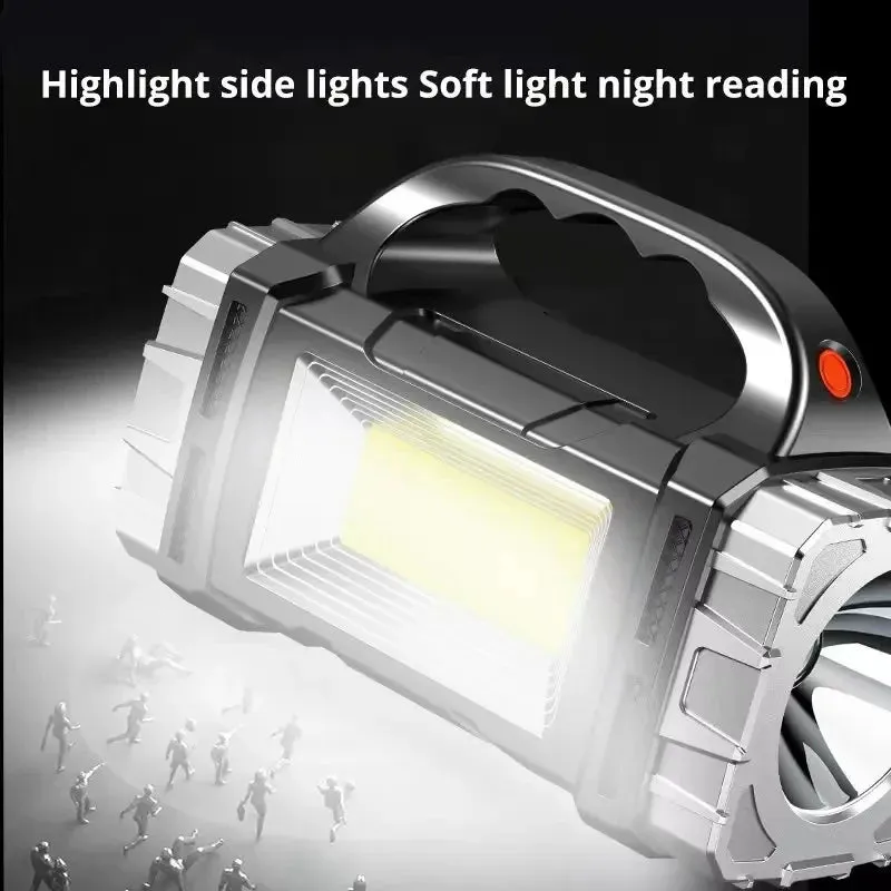 Super lanterna portatil usb recarregavel Portable Powerful USB Rechargeable Flashlight Solar LED Light With COB Work Light 4 Gear Charge Mobile Phone Camping Lamp