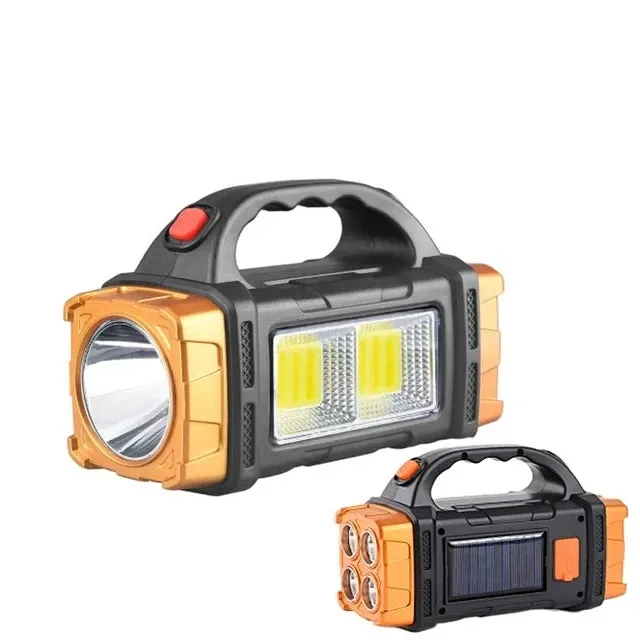 Super lanterna portatil usb recarregavel Portable Powerful USB Rechargeable Flashlight Solar LED Light With COB Work Light 4 Gear Charge Mobile Phone Camping Lamp
