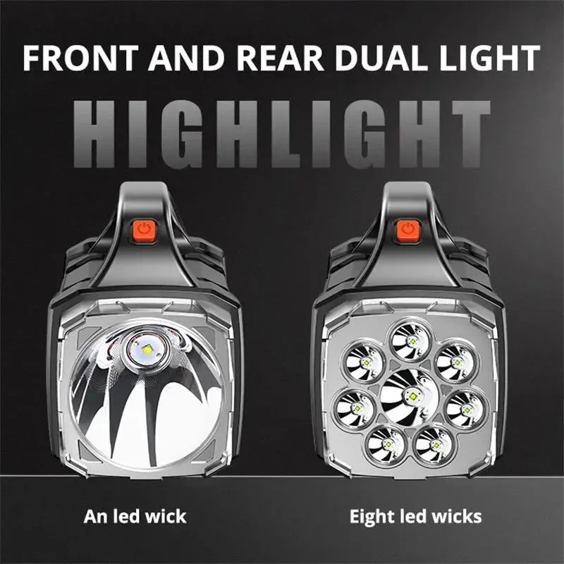 Super lanterna portatil usb recarregavel Portable Powerful USB Rechargeable Flashlight Solar LED Light With COB Work Light 4 Gear Charge Mobile Phone Camping Lamp