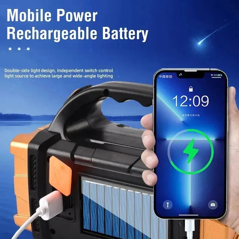Super lanterna portatil usb recarregavel Portable Powerful USB Rechargeable Flashlight Solar LED Light With COB Work Light 4 Gear Charge Mobile Phone Camping Lamp