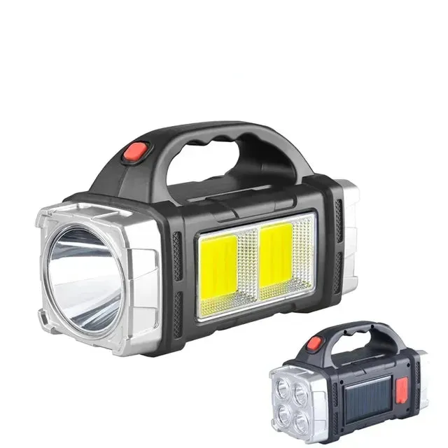 Super lanterna portatil usb recarregavel Portable Powerful USB Rechargeable Flashlight Solar LED Light With COB Work Light 4 Gear Charge Mobile Phone Camping Lamp